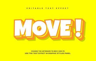 Move editable text effect template vector