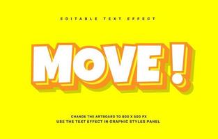 Move editable text effect template vector