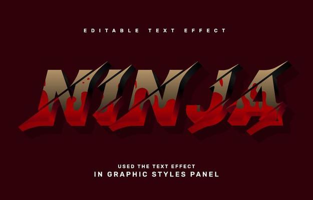 Ninja editable text effect template
