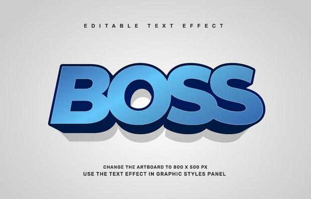 Boss editable text effect template