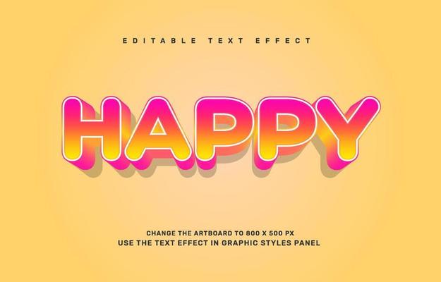 Happy editable text effect template