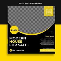 Real estate social media post or square web banner advertising template vector