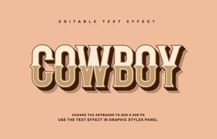 Cowboy editable text effect template vector