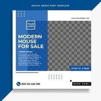 Real estate social media post or square web banner advertising template vector