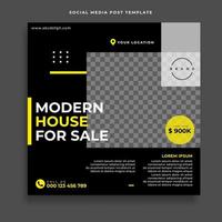 Real estate social media post or square web banner advertising template vector