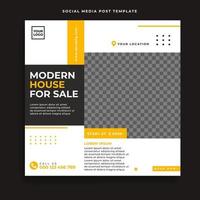 Real estate social media post or square web banner advertising template vector