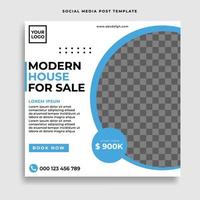 Real estate social media post or square web banner advertising template vector