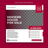 Real estate social media post or square web banner advertising template vector