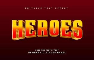 Heroes editable text effect template vector