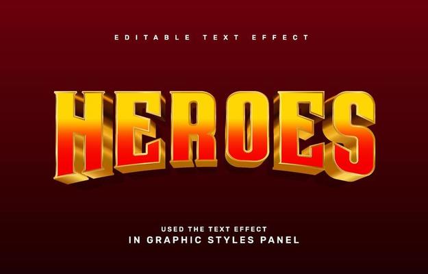 Heroes editable text effect template