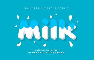 Milk editable text effect template vector