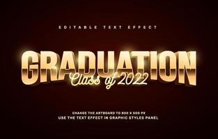 Gold graduation editable text effect template vector