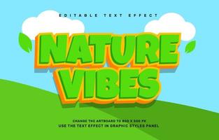 Nature vibes editable text effect template vector