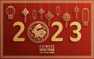 Happy chinese new year 2023 year of the rabbit vector