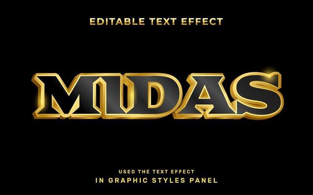 Gold editable text effect