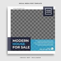 Real estate social media post or square web banner advertising template vector