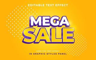 efecto de texto de mega venta vector