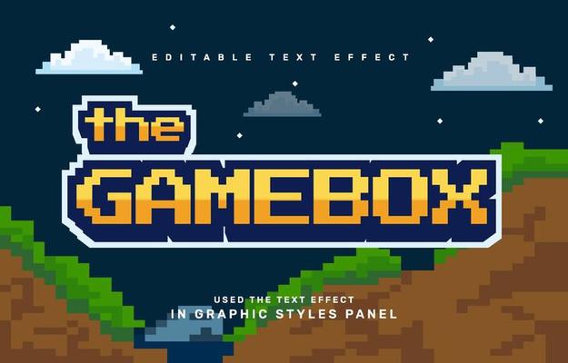 Game editable text effect template