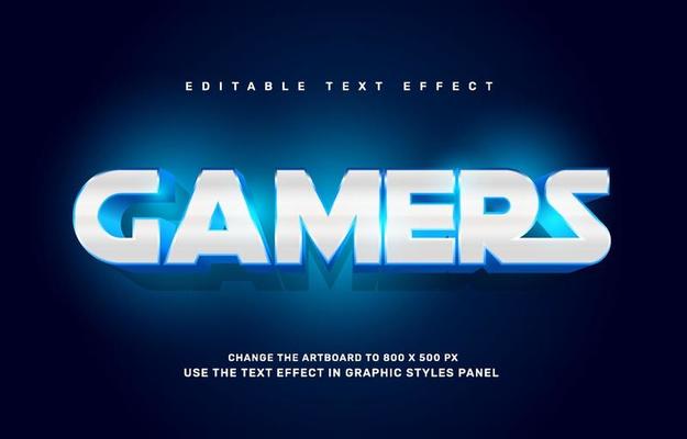 Gamers editable text effect template
