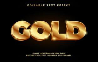 3D One Gold Text Effect Stock Vector