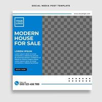 Real estate social media post or square web banner advertising template vector