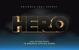 Gold hero editable text effect template vector