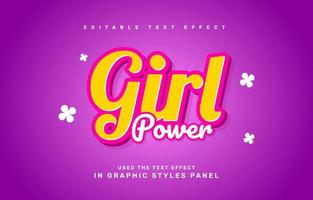 Girl power editable text effect template vector
