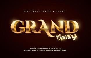 Gold Grand Opening text effect vector