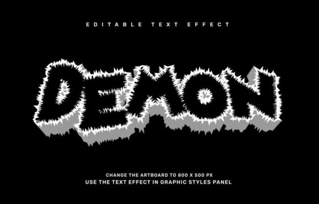 Demon editable text effect template