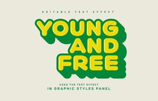 Young and free editable text effect template vector