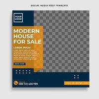 Real estate social media post or square web banner advertising template vector