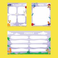 Journal Template with Pets Character Themed vector