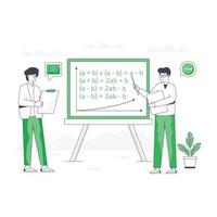Editable flat illustration of math lecture vector