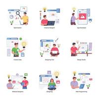 Flat Illustrations of UI and UX vector