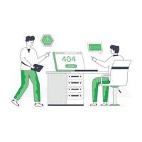 Trendy flat illustration of 404 error vector