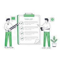 Modern flat illustration of task list vector