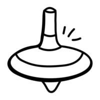 An icon of spinning top doodle design vector