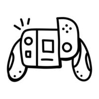 A game console doodle line icon vector