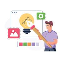 Take a look at creative process flat illustration vector