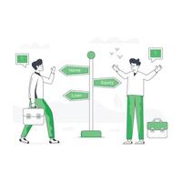 Customizable flat illustration of decision making vector