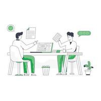 A well-designed flat illustration of job interview vector