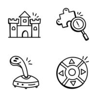 paquete de diseños de iconos de garabatos vector