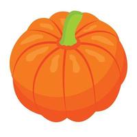 A well-designed isometric icon of pumpkin vector