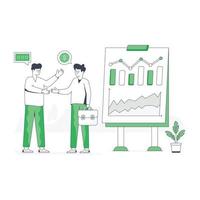 A customizable flat illustration of business partnership vector