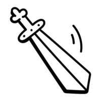 Modern doodle icon of a sword vector