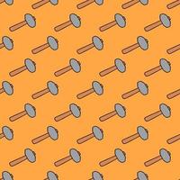 Seamless vector pattern with construction hammer. Colored construction tools background. Doodle construction pattern