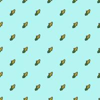 Seamless pattern with yellow corn icons. Colored corn background. Doodle vector illustration with vegetables