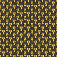 Seamless doodle pattern with championship cup. vector illustration with golden cup. Sport background
