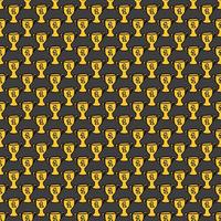 Seamless doodle pattern with championship cup. vector illustration with golden cup. Sport background