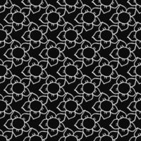 Seamless floral vector pattern. Doodle vector with floral pattern on black background. Vintage floral pattern, sweet elements background for your project, menu, cafe shop